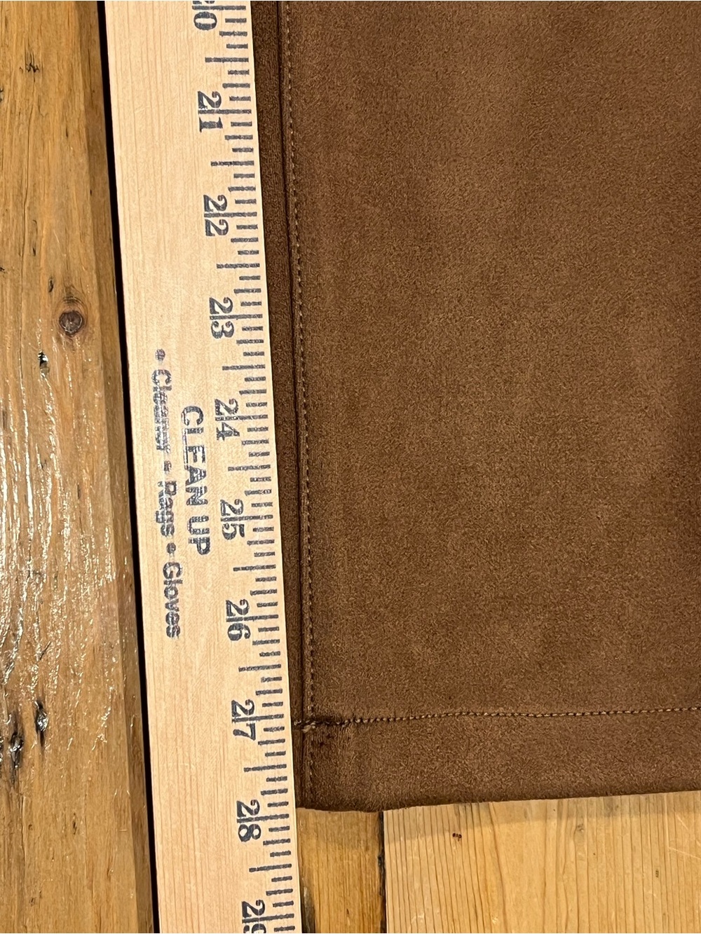 DKNY Women's Mid Rise Straight Suede Pants in Burnt Sugar Brown Polished NWT - Picture 11 of 12